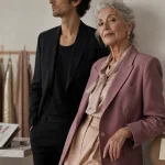 Mensuration mannequin senior en studio, femme senior et silhouette adulte