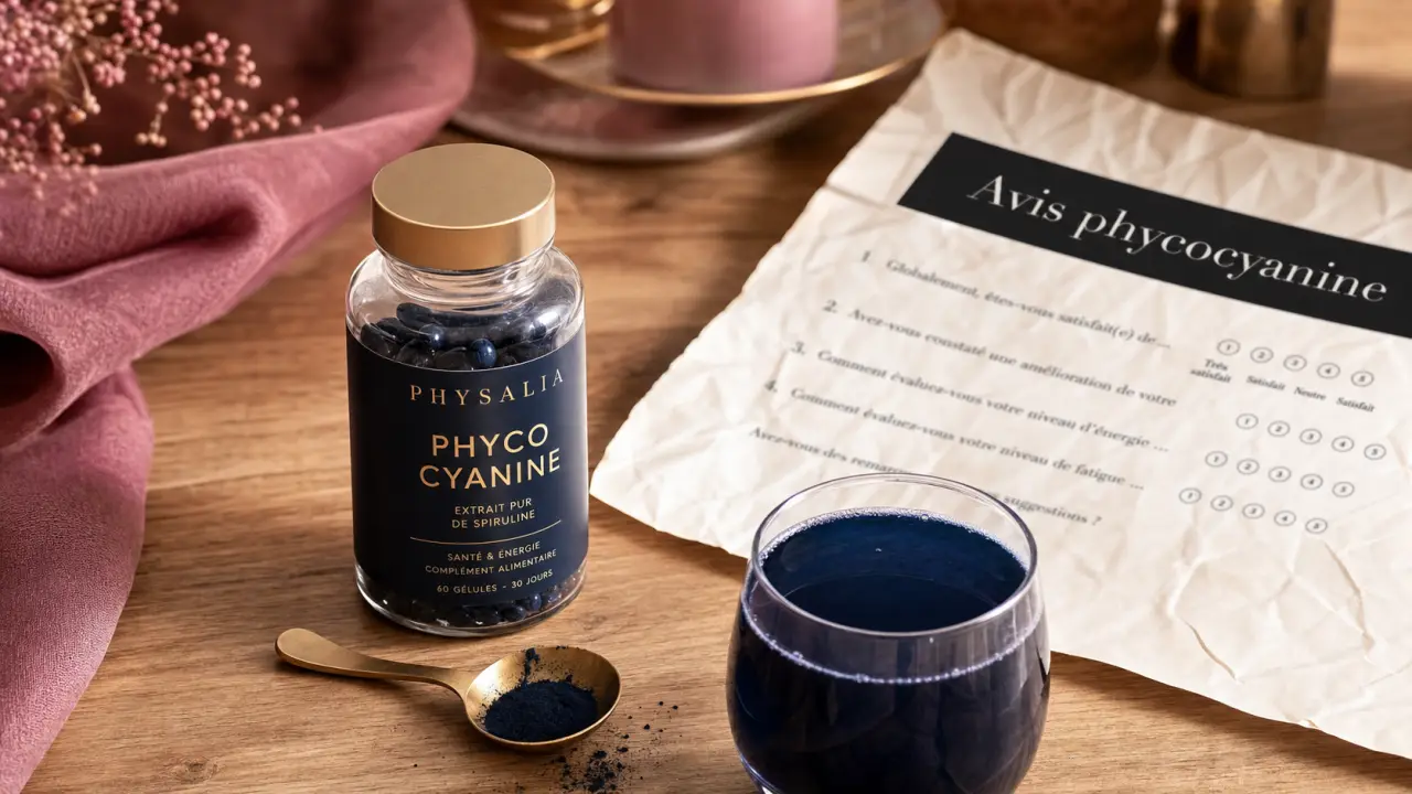 Phycocyanine avis : flacon bleu, prix et complément en photo