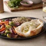 Quoi manger en regime : assiette protéines, fibres et féculents complets