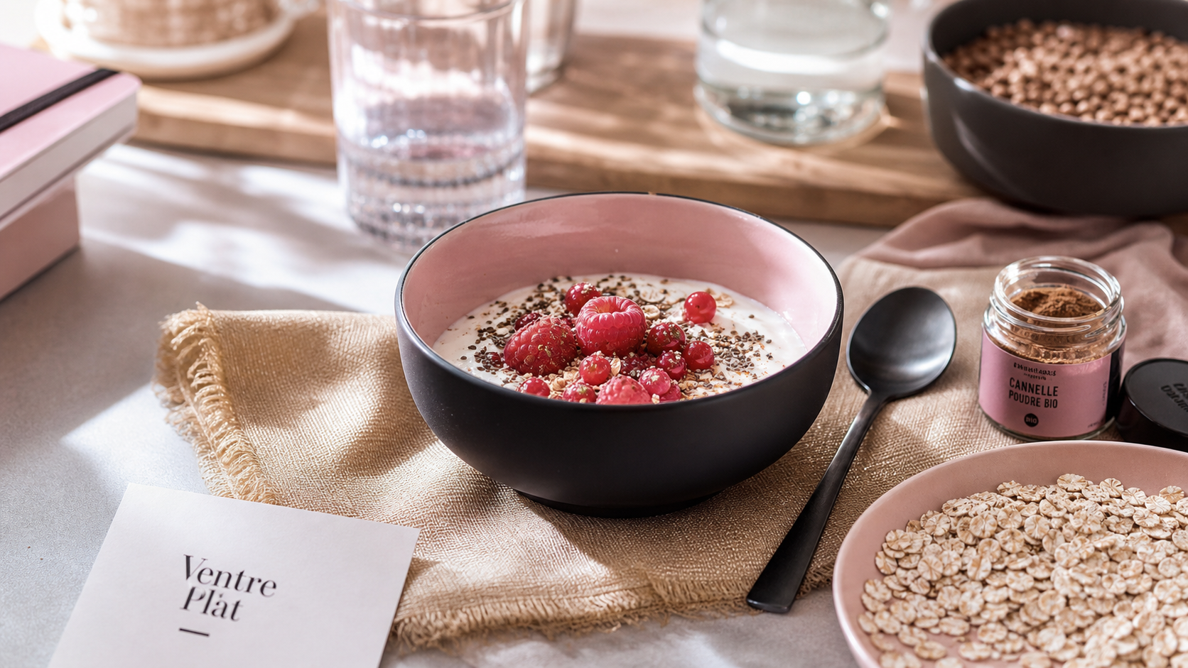 Recette pour maigrir le ventre : skyr, chia et fruits rouges, riche en fibres