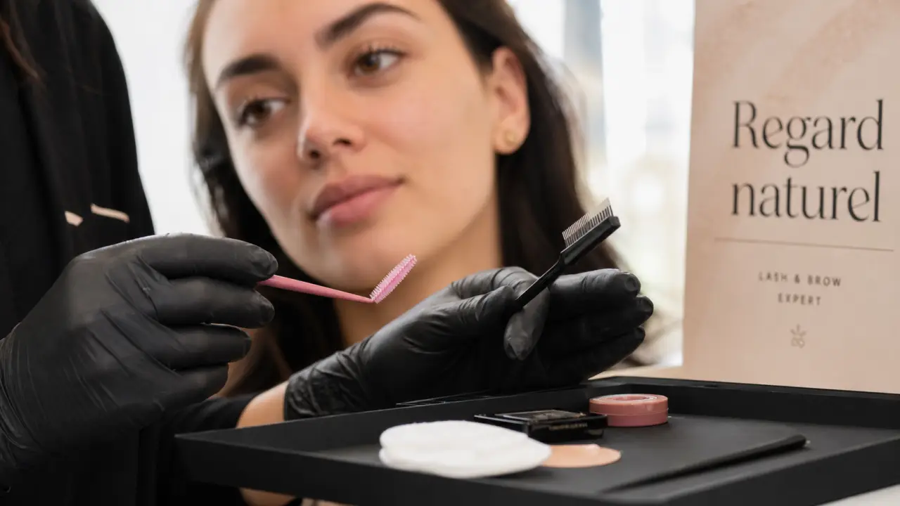 Regard naturel : rehaussement, cil à cil ou browlift, gros plan yeux et sourcils