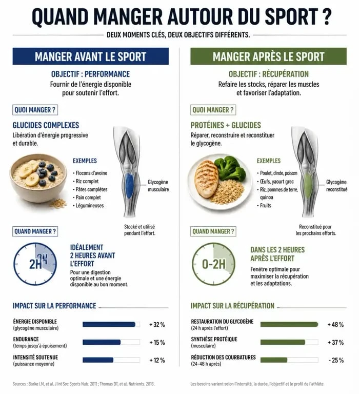 Comparatif nutritionnel : manger avant ou après le sport pour la perte de poids