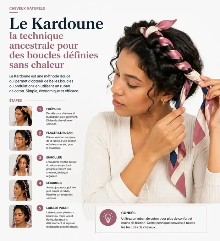 Technique du Kardoune pour avoir les cheveux lisses sans lisseur