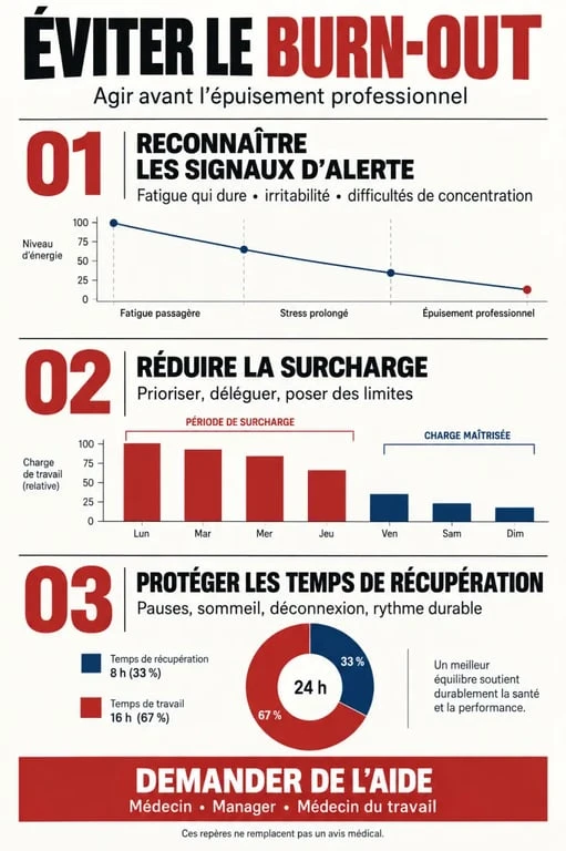 Comment éviter le burn-out : reconnaître les signes, réduire la surcharge et demander de l’aide