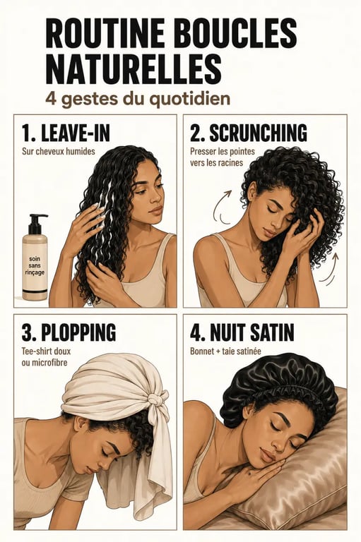 Comment sublimer ses boucles naturelles avec style au quotidien : routine visuelle en 4 étapes pour définir, hydrater et protéger les boucles