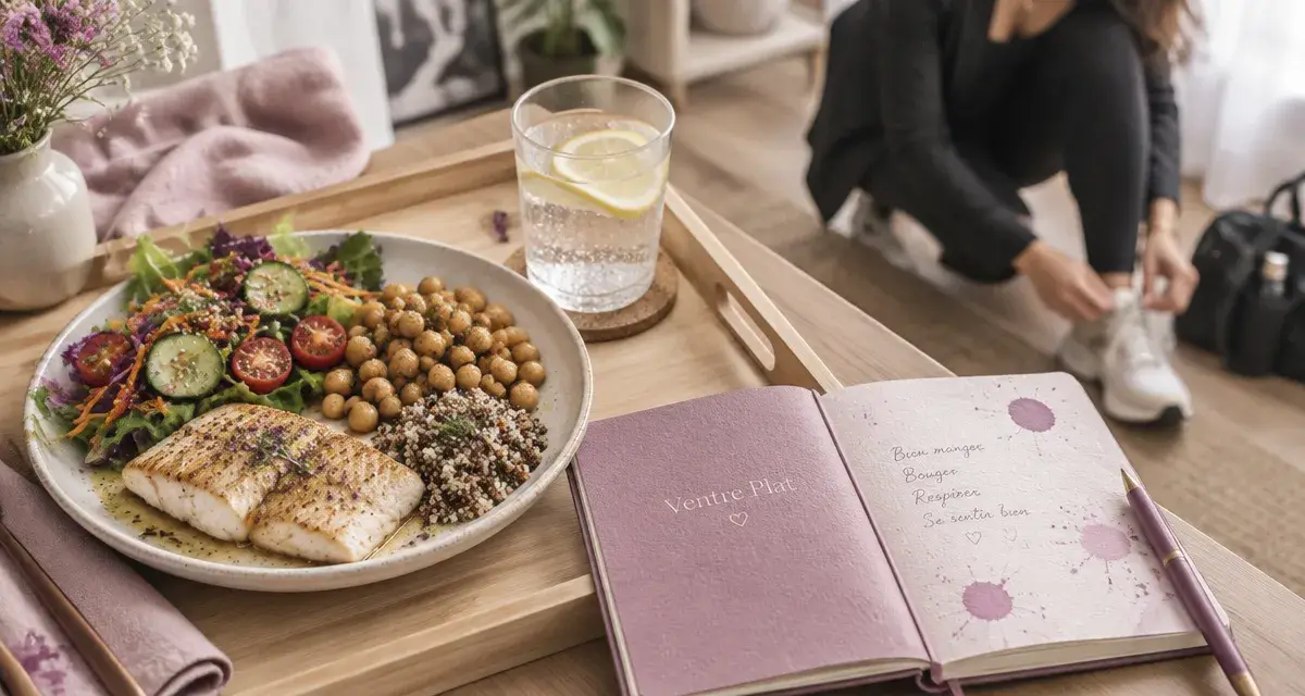 Bruler les graisses ventre : assiette saine et marche pour ventre plat