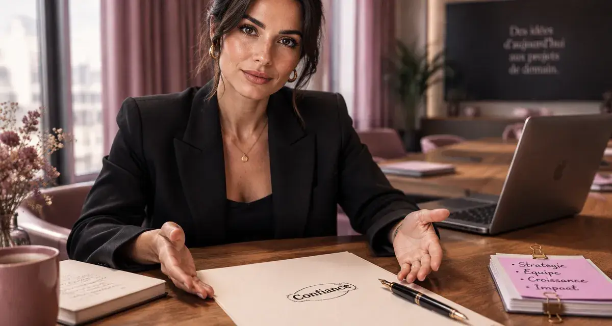 Confiance en soi image : femme en réunion, confiance